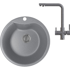 

Кухонная мойка и смеситель Mixline ML-GM12 темно-серая 309, ML-GM12 темно-серая 309