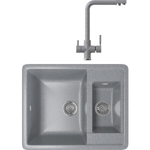 

Кухонная мойка и смеситель Mixline ML-GM21 темно-серая 309, ML-GM21 темно-серая 309