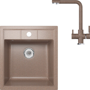 

Кухонная мойка и смеситель Mixline ML-GM28 терракотовая 307, ML-GM28 терракотовая 307