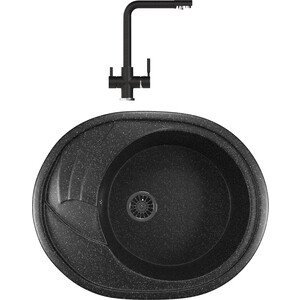 

Кухонная мойка и смеситель Mixline ML-GM17 черная 308, ML-GM17 черная 308