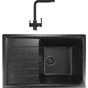 

Кухонная мойка и смеситель Mixline ML-GM19 черная 308, ML-GM19 черная 308