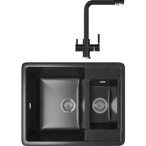 

Кухонная мойка и смеситель Mixline ML-GM21 черная 308, ML-GM21 черная 308