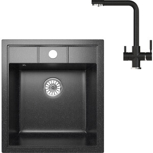 

Кухонная мойка и смеситель Mixline ML-GM28 черная 308, ML-GM28 черная 308