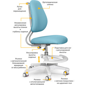 фото Детское кресло ergokids y-507 kbl обивка голубая однотонная