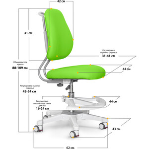 Детское кресло ErgoKids Y-507 KZ обивка зеленая однотонная