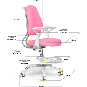 фото Детское кресло ergokids y-507 kp armrests (y-507 arm/kp) (с подлокотниками) обивка розовая однотонная