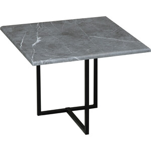 фото Олимп стол кофейный квадратный скарлетт пленка: пвх мрамор черный/металл: черный