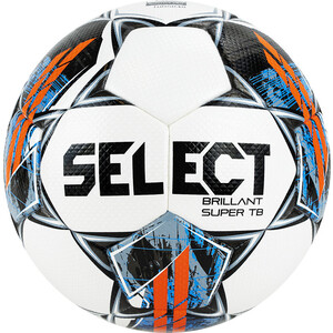 фото Мяч футбольный select brillant super tb v22 810316-001, р.5, fifa pro, бело-серо-оранжевый