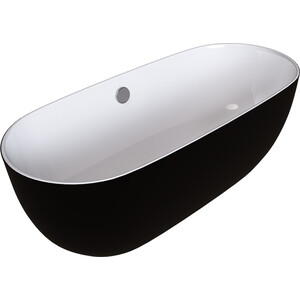 Акриловая ванна Grossman 150х75 отдельностоящая, черная (GR-2401MB) акриловая ванна santek каледония 150х75 1wh302383