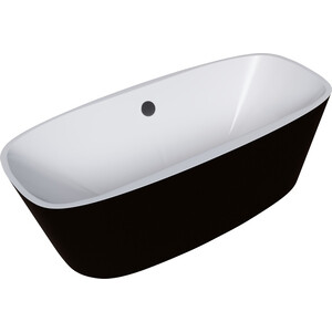 фото Акриловая ванна grossman 170х75 отдельностоящая, черная (gr-2901b)