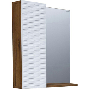Зеркало-шкаф Grossman Альба 65х75 левый, веллингтон/белый (206501) шкаф ника колибри лофт с дверками дуб сонома ателье светлое акрил белый