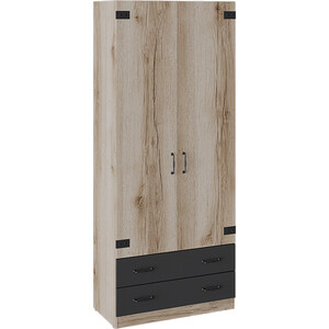 Шкаф для одежды комбинированный ТриЯ Окланд ТД-324.07.22 фон черный/дуб делано