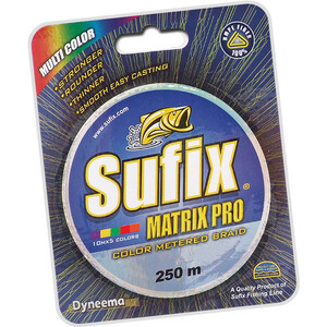 фото Леска плетеная sufix matrix pro разноцвет. 250 м 0.18 мм 13,5 кг