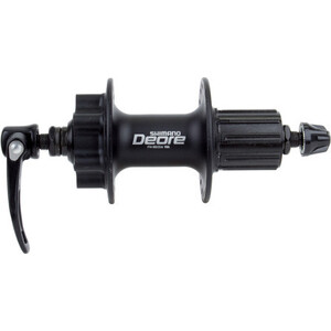 фото Втулка задняя shimano deore, m525a, 32 отв, 8 / 9 ск, qr, 6-болт, черный лого shimano