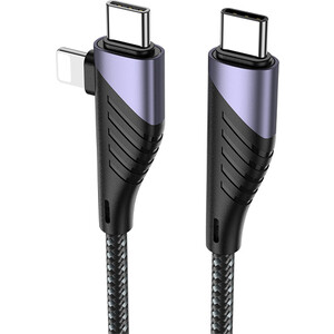 Кабель KUULAA KL-X47 USB Type C - 2 в 1 USB Type C и Lightning (8-pin) кабель mobileocean usb магнитный type c lightning microusb 3в1 с подсветкой 1м red