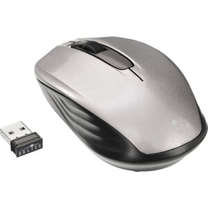 Мышь Oklick 475MW черный/серый оптическая (1000dpi) беспроводная USB для ноутбука (3but) (945829) мышь oklick 615mw красный оптическая 1000dpi беспроводная usb для ноутбука 3but 412861