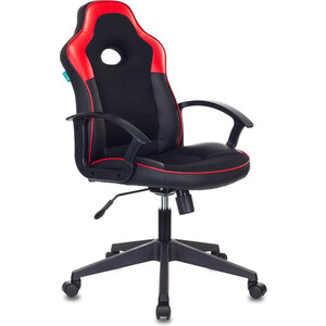 фото Кресло игровое бюрократ кресло игровое viking-11/bl-red черный/красный искусственная кожа/ткань