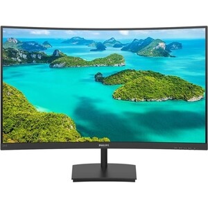 фото Монитор philips 23,6'' 241e1sca изогнутый 1920x1080 75 гц va led 16:9 4ms vga hdmi 20m:1 3 000:1 178/178 250cd tilt speakers black (241e1sca/01)