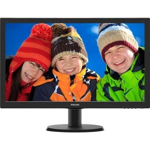 фото Монитор philips 23,6'' 243v5qhaba 1920x1080 mva w-led 16:9 8ms vga dvi-d hdmi 10m:1 178/178 250cd speakers black (243v5qhaba/01)