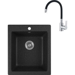 

Кухонная мойка и смеситель GreenStone GRS-17-308 Haiba HB70112-7 черная, GRS-17-308 Haiba HB70112-7 черная