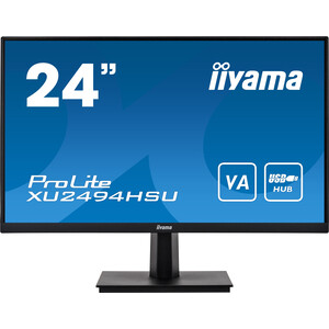 фото Монитор iiyama 23,8'' prolite xu2494hsu-b1 1920x1080@75 гц va led 16:9 3ms vga hdmi dp 2*usb2.0 80m:1 3000:1 178/178 250cd tilt sp(xu2494hsu-b1)