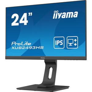 фото Монитор iiyama 23,8'' prolite xub2493hs-b4 1920x1080@75 гц ips led 16:9 4ms vga hdmi dp 80m:1 1000:1 178/178 250cd has pivot tilt (xub2493hs-b4)