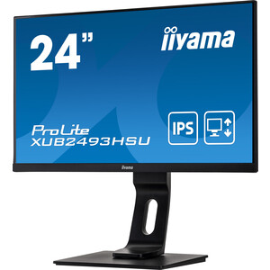 фото Монитор iiyama 23,8'' prolite xub2493hsu-b1 1920x1080@60 гц ips led 16:9 4ms vga hdmi dp 2*usb2.0 80m:1 1000:1 178/178 250cd has (xub2493hsu-b1)