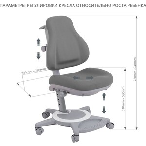 Комплект FunDesk Парта Pensare grey + кресло Bravo grey