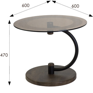 Стол журнальный Мебелик Дуэт 13Н черный, дуб маррон, тонированное (П0005355)