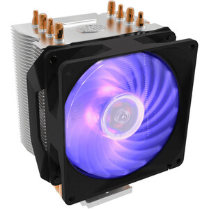 фото Кулер для процессора cooler master cpu cooler hyper h410r, 600-2000 rpm, rgb fan, 100w, full socket support (rr-h410-20pc-r1)
