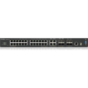 Коммутатор ZyXEL XGS4600-32 L3 Managed Switch, 28 port Gig and 4x 10G SFP+, stackable, dual PSU (XGS4600-32-ZZ0102F) wanglink 24v passive poe 8 port 10 100 1000m web managed reverse poe switch support vlan igmp