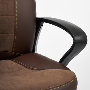 Кресло TetChair Inter кож/зам/флок/ткань, коричневый 36-36/6/TW-24