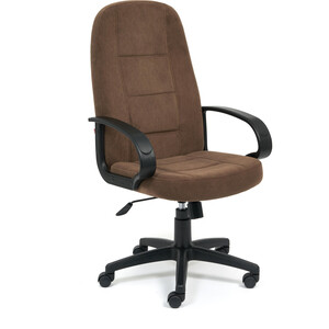 Кресло TetChair СН747 флок коричневый 6 кресло tetchair сн747 кож зам коричневый pu c 36 36