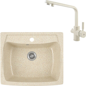 

Кухонная мойка и смеситель GreenStone GRS-03-328 Kaiser Decor 40144-11 с сифоном, бежевая, GRS-03-328 Kaiser Decor 40144-11 с сифоном, бежевая