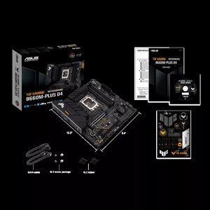 фото Материнская плата asus tuf gaming b660m-plus d4, lga1700, b660, 4*ddr4, dp+hdmi, , sata3 + raid, audio, gb lan, usb 3. (tuf gaming b660m-plus d4)