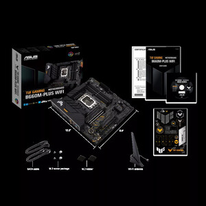 Материнская плата Asus TUF GAMING B660M-PLUS WIFI, LGA1700, B660, 4*DDR5, DP+HDMI, CrossFireX, SATA3 + RAID, Audio, Gb (TUF GAMING B660M-PLUS WIFI)