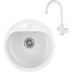 

Кухонная мойка и смеситель GreenStone GRS-04-331 Kaiser Merkur 26744-4 с сифоном, белая, GRS-04-331 Kaiser Merkur 26744-4 с сифоном, белая