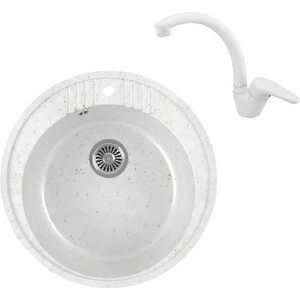 

Кухонная мойка и смеситель GreenStone GRS-05s-331 Kaiser County 55244-8 с сифоном, белая, GRS-05s-331 Kaiser County 55244-8 с сифоном, белая
