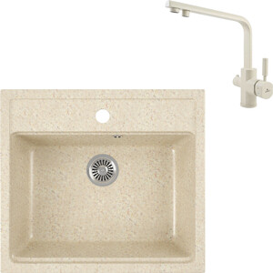 

Кухонная мойка и смеситель GreenStone GRS-06-328 Kaiser Decor 40144-11 с сифоном, бежевая, GRS-06-328 Kaiser Decor 40144-11 с сифоном, бежевая