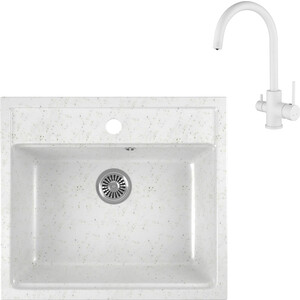 

Кухонная мойка и смеситель GreenStone GRS-06-331 Kaiser Merkur 26744-4 с сифоном, белая, GRS-06-331 Kaiser Merkur 26744-4 с сифоном, белая