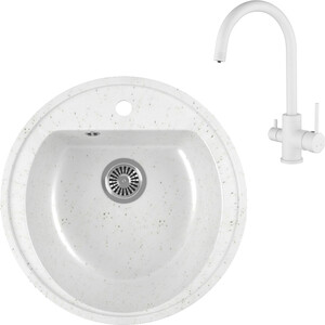 

Кухонная мойка и смеситель GreenStone GRS-07-331 Kaiser Merkur 26744-4 с сифоном, белая, GRS-07-331 Kaiser Merkur 26744-4 с сифоном, белая
