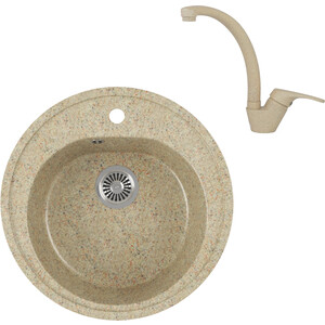 

Кухонная мойка и смеситель GreenStone GRS-08-302 Kaiser County 55244-16 с сифоном, песочная, GRS-08-302 Kaiser County 55244-16 с сифоном, песочная