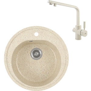 

Кухонная мойка и смеситель GreenStone GRS-08-328 Kaiser Decor 40144-11 с сифоном, бежевая, GRS-08-328 Kaiser Decor 40144-11 с сифоном, бежевая