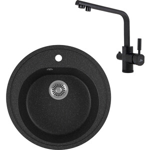 

Кухонная мойка и смеситель GreenStone GRS-08-308 Kaiser Deco 40144-2 с сифоном, черная, GRS-08-308 Kaiser Deco 40144-2 с сифоном, черная