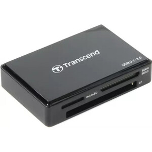 Карт ридер Transcend Black, All-in-One cardreader , USB 3.1 Gen 1 (TS-RDC8K2) кошелек на магните отдел для купюр для карт для монет коричневый