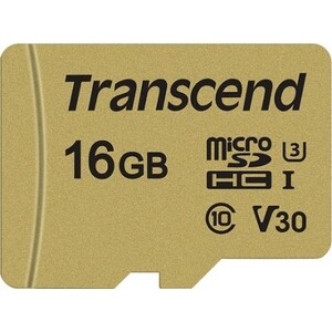 

Карта памяти Transcend 16GB microSDXC Class 10 UHS-I U3 V30 R95, W60MB/s with adapter (TS16GUSD500S), 16GB microSDXC Class 10 UHS-I U3 V30 R95, W60MB/s with adapter (TS16GUSD500S)