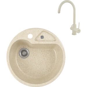 

Кухонная мойка и смеситель GreenStone GRS-08K-328 Kaiser Merkur R 26744-11 с сифоном, бежевая, GRS-08K-328 Kaiser Merkur R 26744-11 с сифоном, бежевая