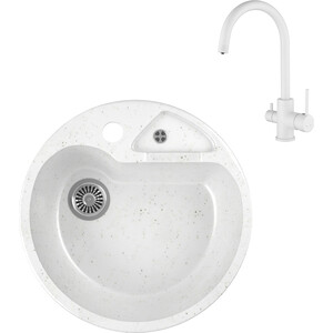 

Кухонная мойка и смеситель GreenStone GRS-08K-331 Kaiser Merkur 26744-4 с сифоном, белая, GRS-08K-331 Kaiser Merkur 26744-4 с сифоном, белая