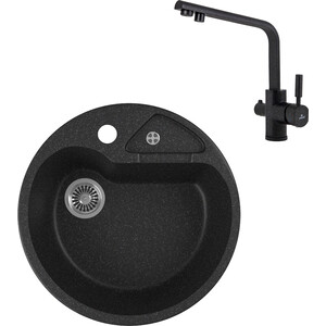 

Кухонная мойка и смеситель GreenStone GRS-08K-308 Kaiser Deco 40144-2 с сифоном, черная, GRS-08K-308 Kaiser Deco 40144-2 с сифоном, черная