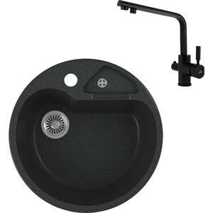 

Кухонная мойка и смеситель GreenStone GRS-08K-343 Kaiser Decor 40144-9 с сифоном, антрацит, GRS-08K-343 Kaiser Decor 40144-9 с сифоном, антрацит